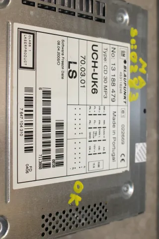 Opel Signum Meriva A Vectra C Autoradio Radio CD30 CD 30 MP3 ENTHEIRATET 13188479 LS - Bild 4