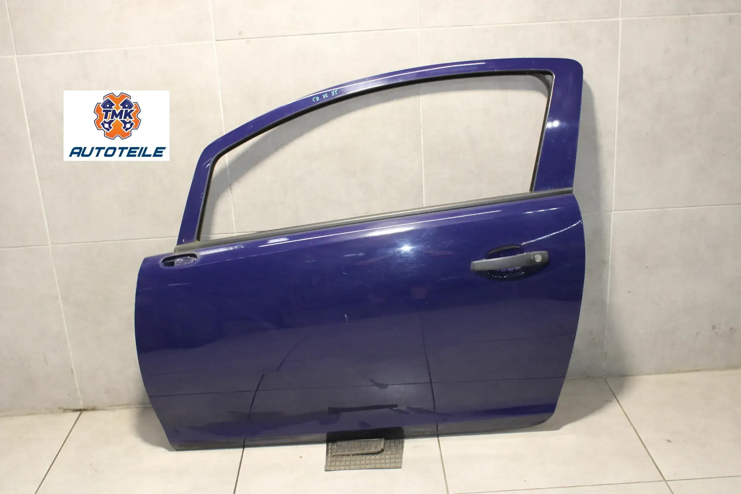 Opel Corsa D 3 Türer Tür vorne links Fahrertür Z20Z Royalblau - Bild 1