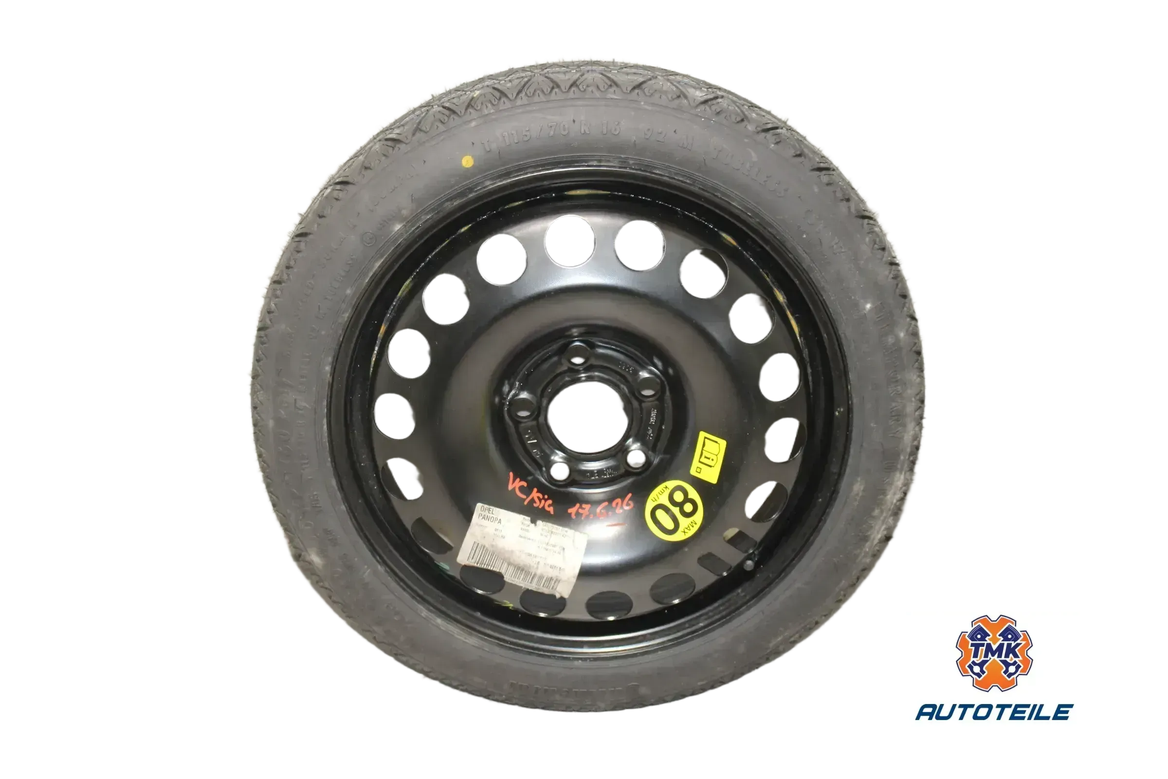 Opel Astra H Twintop Ersatzrad Notrad Continental 115 70 R16 ET41 5 Loch - Bild 1