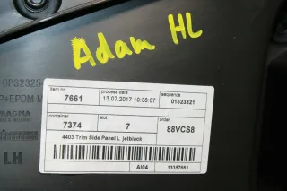 Adam Verkleidung Abdeckung Seitenwand hinten links Opel 13357661 Türverkleidung - Bild 6